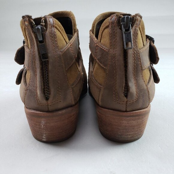 Ugg Patsy Ankle Boot Womens 7 Chesnut Suede Shearling Lined Boho Moto Buckle Zip - Picture 4 of 15